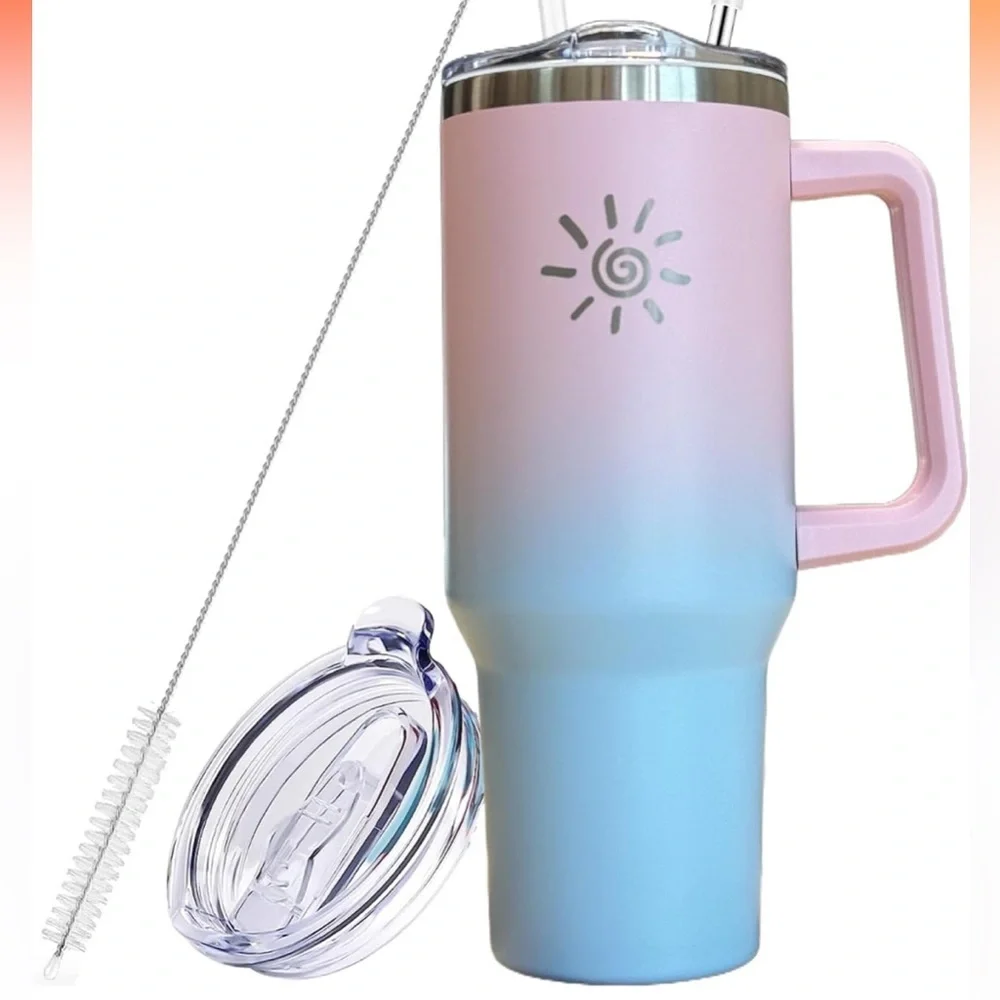 40oz blue/pink ombre tumbler
